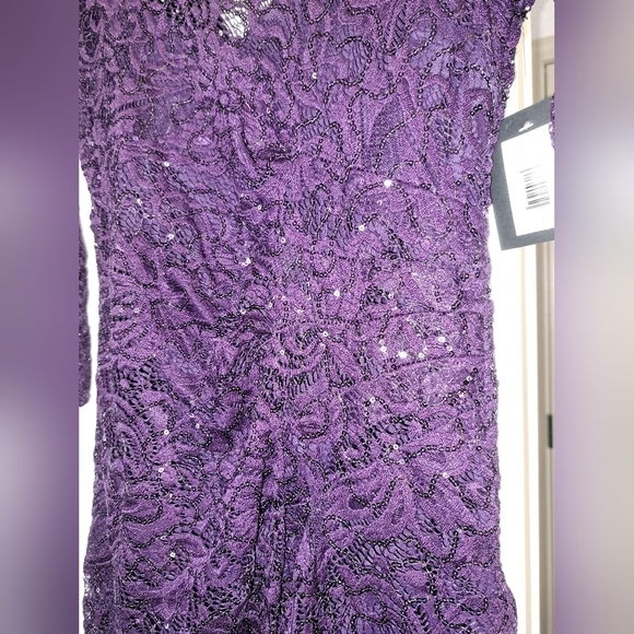Marina Sequin/Lace Sheath Dress Purple Size XS - Picture 6 of 13